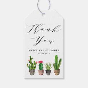 Boho Potted Cactus Baby Shower Vielen Dank Geschenkanhänger