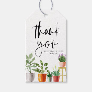 Boho Potted Houseplant Babydusche Vielen Dank Geschenkanhänger