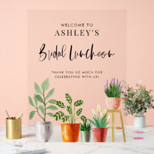 Boho Potted Houseplant Bridal Luncheon Willkommen Acrylschild