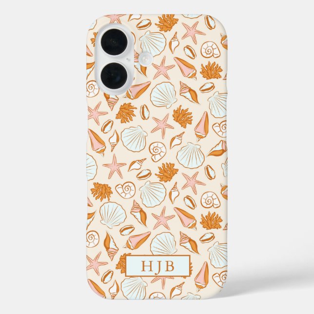 Boho Preppy Coastal Personnalisé iPhone 16 Coque (Verso)