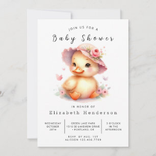 Boho Printable Duck Baby Duck Einladung