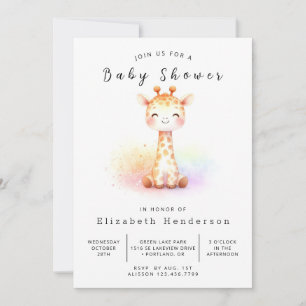 Boho Printable Giraffe Baby Dusche Einladung