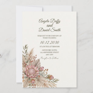 Boho-Protea-Botanische-Hochzeitseinladung Einladung