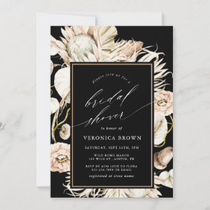 Boho Protea Pampas Grass Black Brautparty Einladung