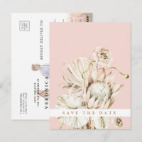 Boho Protea Pampas Grass Blush Save the Date Foto