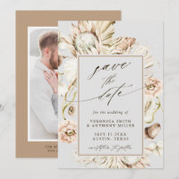 Boho Protea Pampas Grass Gray Wedding Foto