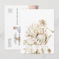 Boho Protea Pampas Grass Save the Date Foto Postc