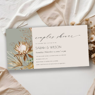 Boho Protea Sec Palm Floral Couples Invitation de