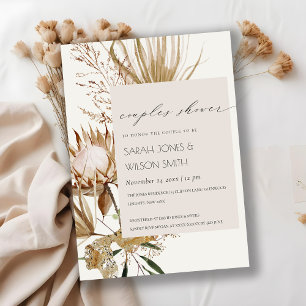 Boho Protea Sec Palm Floral Couples Invitation de
