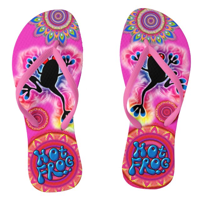 Boho Psychedelic Hot Frog Flip Flops cerebra (Fußbett)