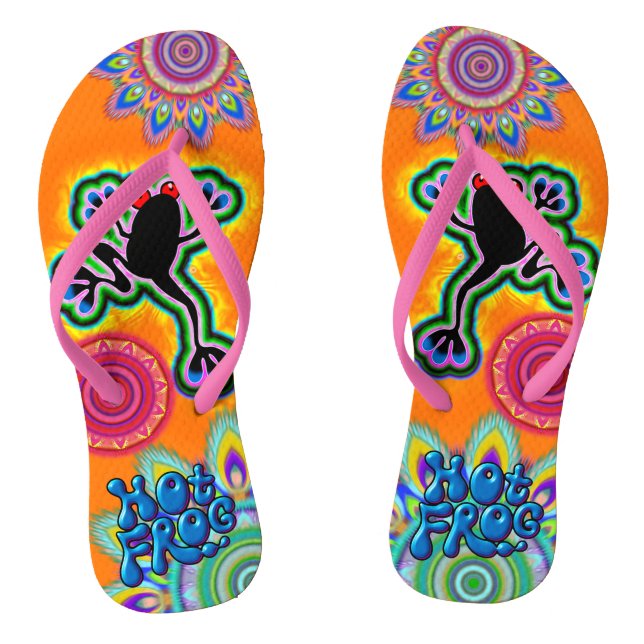 Boho psychedelischer heißer Frosch drehen Flip Flops (Fußbett)