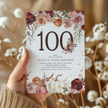 Boho Pumpkin Autumn Bloom 100 th Birthday