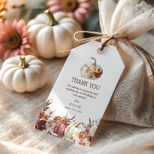 Boho Pumpkin Autumn Bloom Birthday Favor Geschenkanhänger