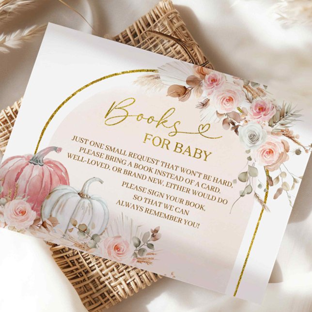 Boho Pumpkin Baby Showbücher für die Babykarte Begleitkarte (Von Creator hochgeladen)