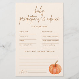 Boho Pumpkin Baby Shower Vorhersagen Advice Game