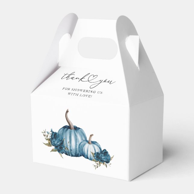Boho Pumpkin Blue Blume Baby Shower Geschenkschachtel (Vorderseite)