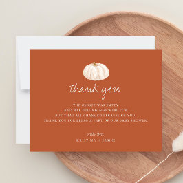 Boho Pumpkin Fall Baby Dusche Danke Karten