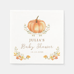 Boho Pumpkin Fall Foliage Baby Dusche Serviette
