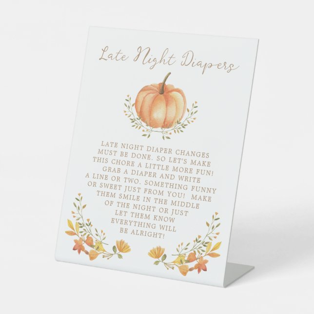 Boho Pumpkin Fall Foliage Spate Night Diapers Sockelschild (Vorderseite)