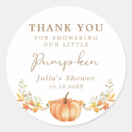 Boho Pumpkin Fall Foliage Vielen Dank Runder Aufkleber