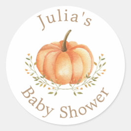 Boho Pumpkin Fall Herbst Blätterdusche Runder Aufkleber