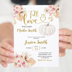 Boho Pumpkin Fall in Liebe Kinderdusche Einladung