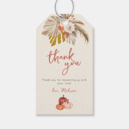 Boho Pumpkin Fall in Liebe mit Baby Danke Geschenkanhänger