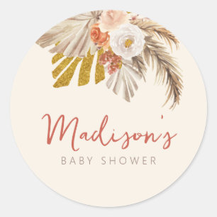 Boho Pumpkin Fall in Liebe mit Babydusche Runder Aufkleber