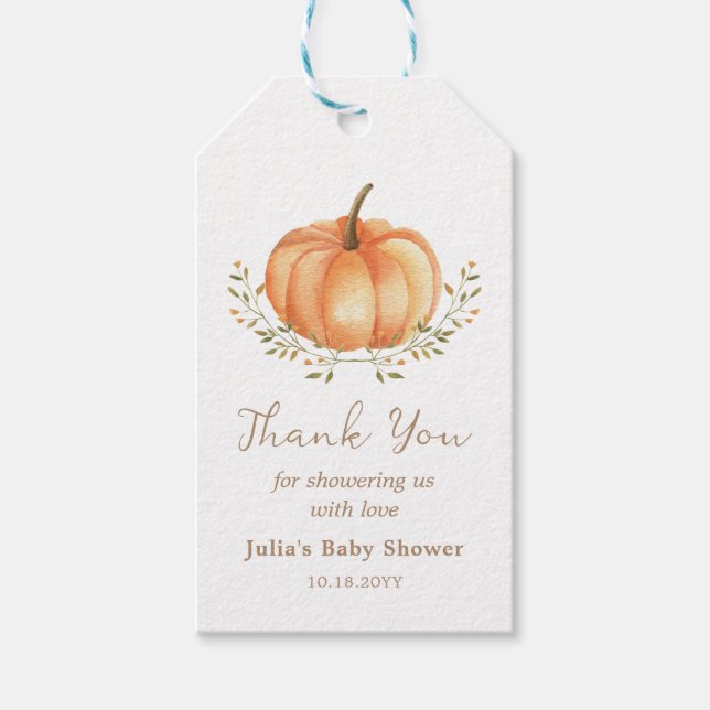 Boho Pumpkin Herbst Blätter Danke für Ihre Unterst Geschenkanhänger (Vorderseite)