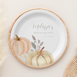 Boho Pumpkins Fall Foliage Brautparty Pappteller