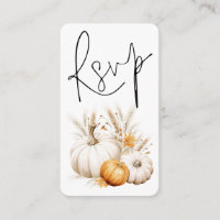 Boho Pumpkins Script QR Code Wedding RSVP
