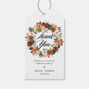 Boho Pumpkins Wreath Herbsthochzeit Danke Geschenkanhänger