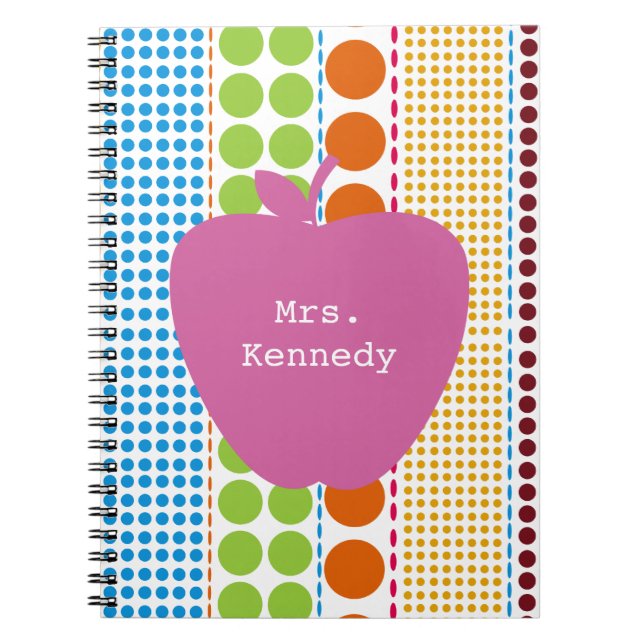 Boho punktiert rosa Apple-Lehrer Notizblock (Vorderseite)