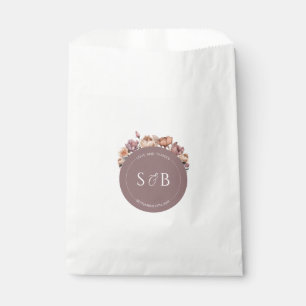 Boho Purple Floral Favoriser Sacs avec Monogramme