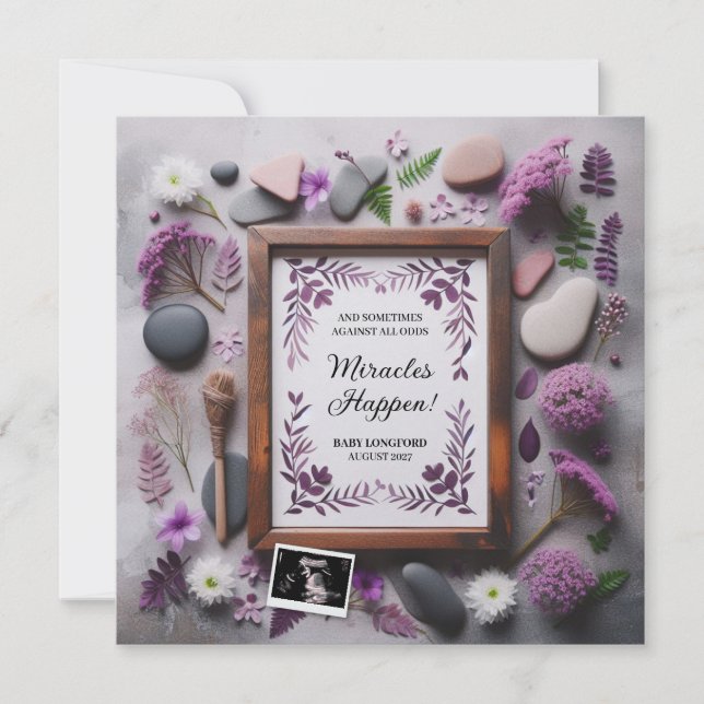 Boho Purple Grossesse Faire-part numérique (Devant)