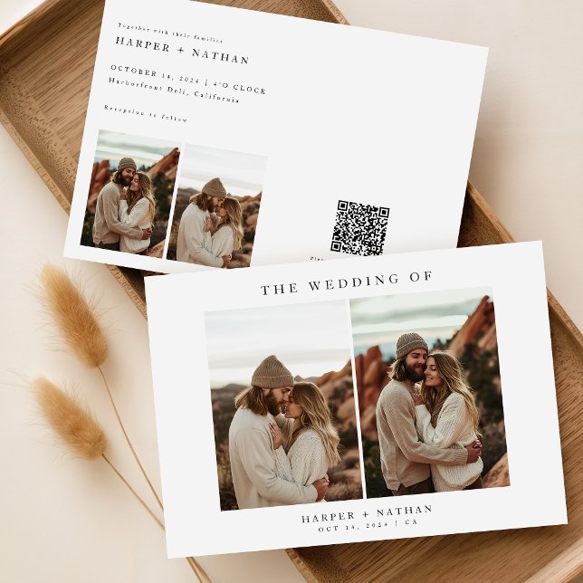Boho QR-Code-Foto-Hochzeit Einladung (Von Creator hochgeladen)