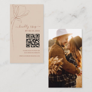 Boho QR Code Minimalistische UAWG Wedding Website Begleitkarte