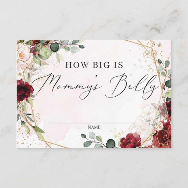 Boho quelle taille est la carte du ventre de maman (Devant)
