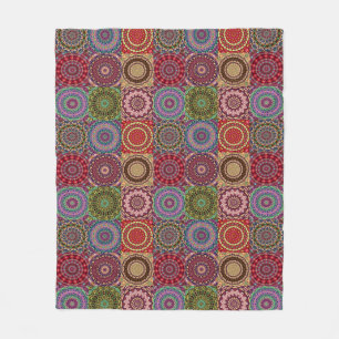Boho Quilt Blanket Fleecedecke