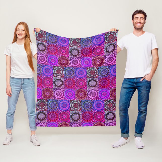 Boho Quilt Blanket - Lila Fleecedecke (Beispiel)