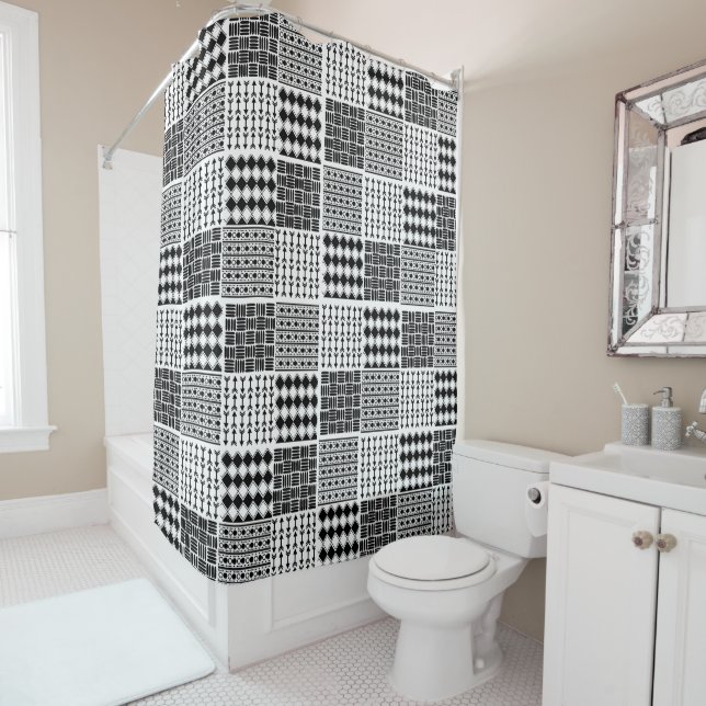 Boho Quilt Duschvorhang (Beispiel)