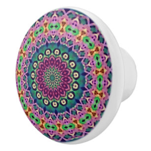 Boho Quilt Keramik Knob Keramikknauf