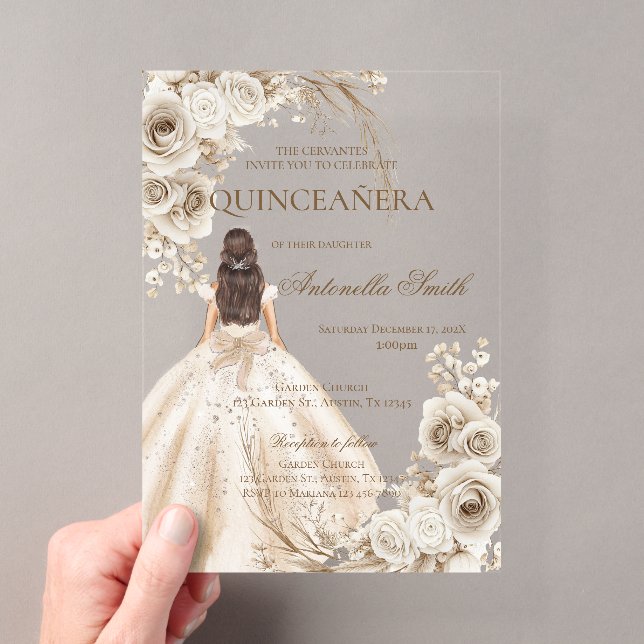 Boho Quinceanera Acryleinladungen (Insitu (Handheld))