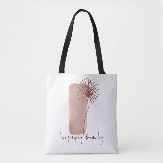 Boho Quote Live Dream Big Simple Blume Tasche (Vorderseite)
