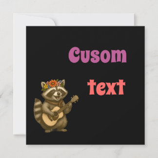 Boho Raccoon Music Lover Sweet Noise Floral Einladung