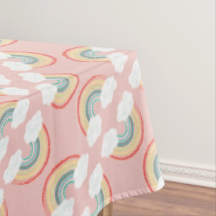 Boho Rainbow 1. Geburtstag Party Pink Girl Tischdecke