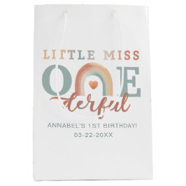 Boho Rainbow 1st Birthday Gift Bag - Wasserfarbe E Mittlere Geschenktüte