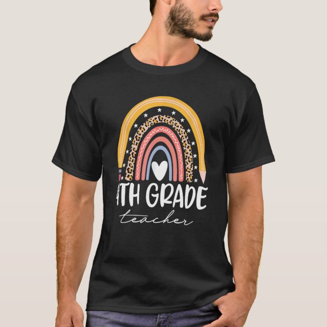 Boho Rainbow 4. Klasse Lehrer T-Shirt (Vorderseite)
