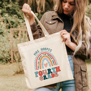 Boho Rainbow 4. Klasse Stamm Lehrer Squad Custom Tragetasche