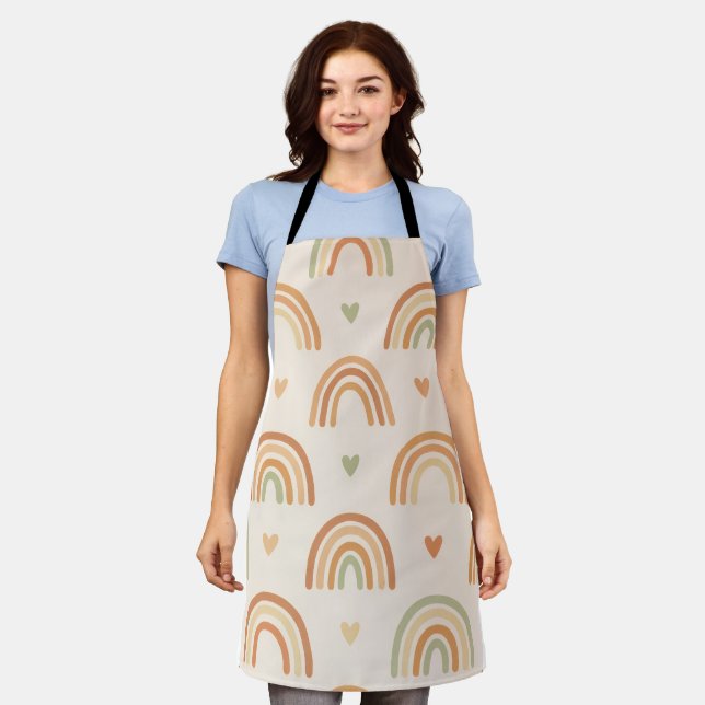 Boho Rainbow All-Over Print Apron Schürze (Getragen)
